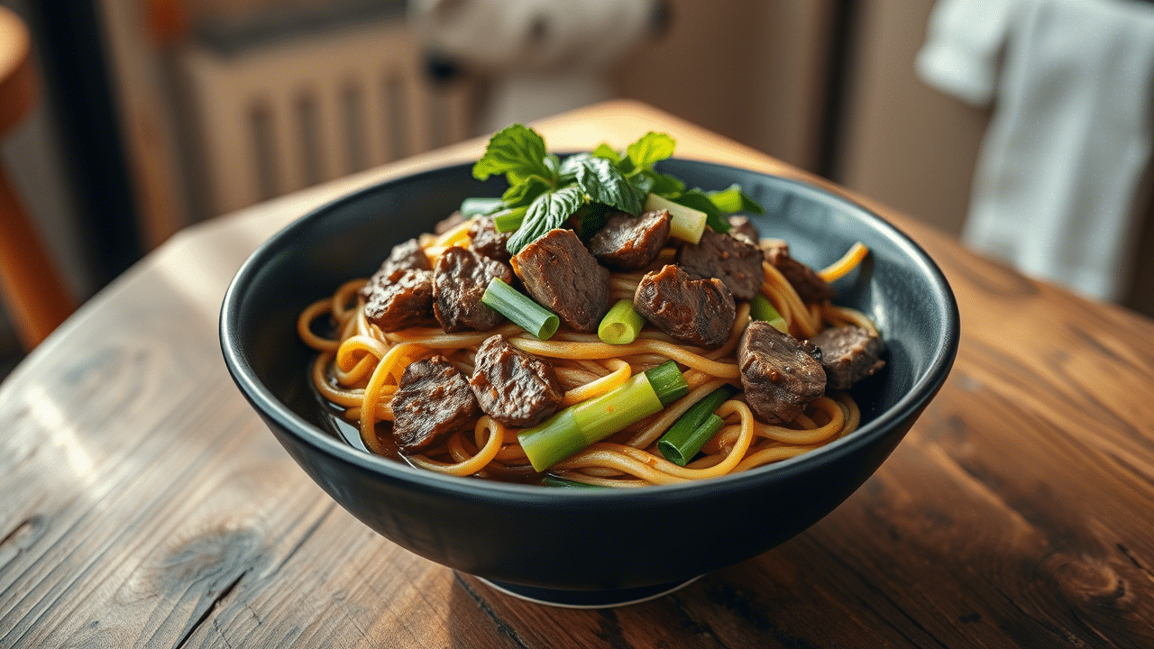 Beef Pan-Fried Noodles